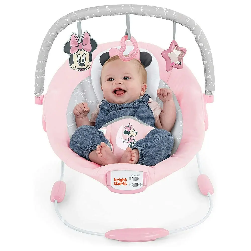 Bright Starts Minnie Mouse Rosy Skies Cradling Bouncer Baby/Infant/Girls 0m+