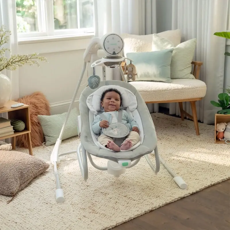 Ingenuity InLighten Baby/Newborn Soothing Swing And Rocker - Remy White/Grey 0m+