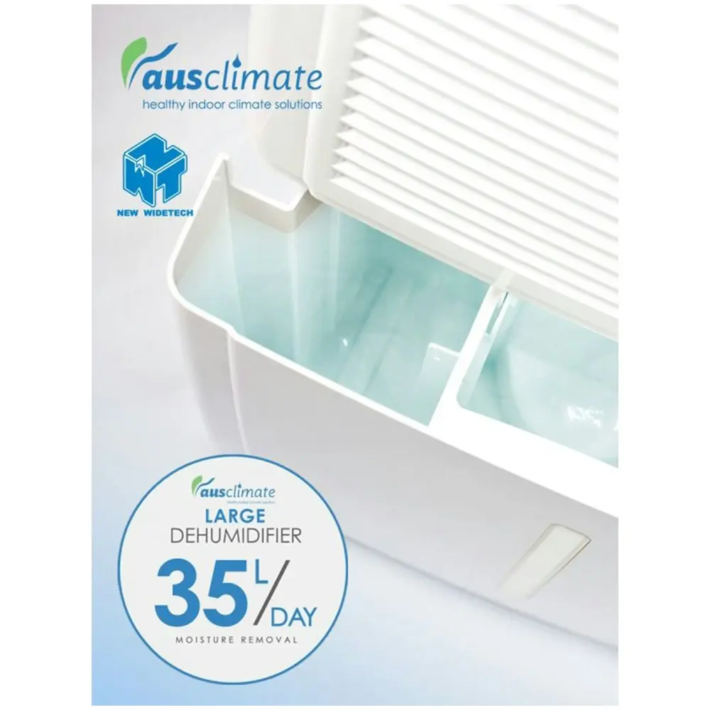 Ausclimate 50sqm Home/Dining Room 35L Moisture Extract Dehumidifier/Air Dryer