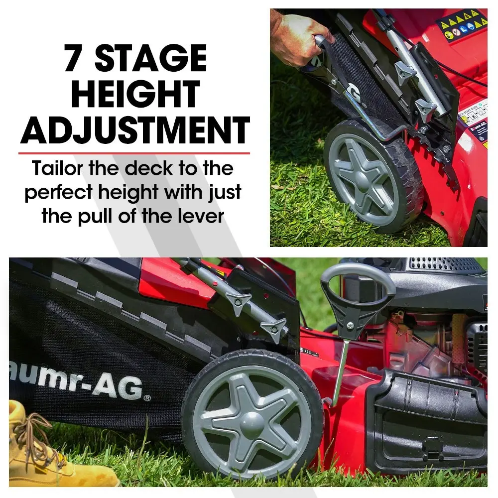 Baumr-AG 220cc Lawn Mower 4-Stroke 20 Inch Petrol Lawnmower 4-in-1 Self-Propelled Push