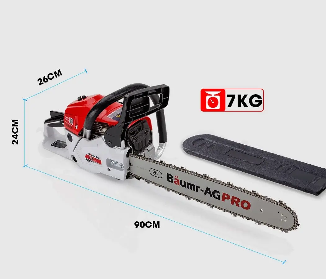 Baumr-AG 62CC Petrol Commercial Chainsaw 20 Inch Bar E-Start Pruning Chain Saw