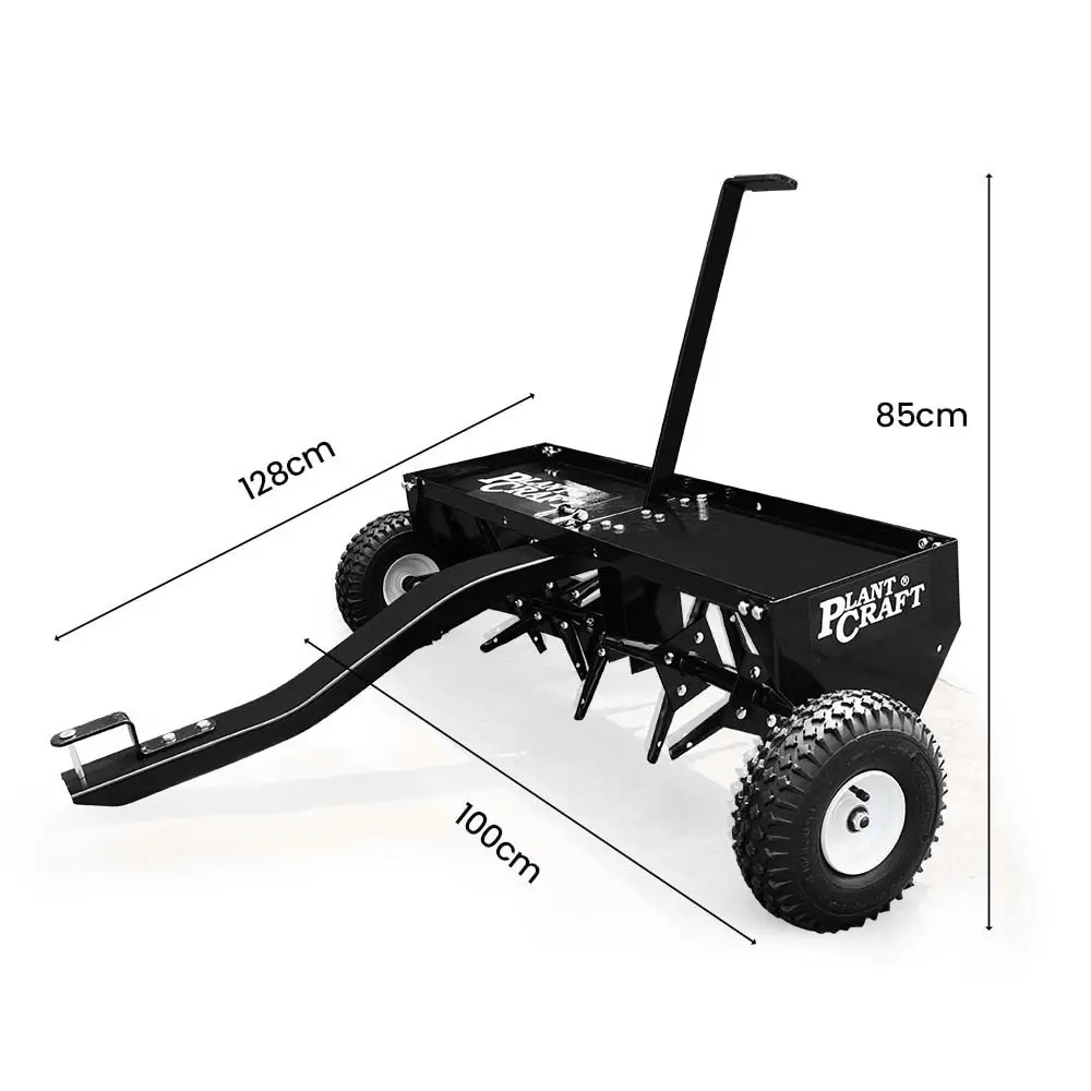 PlantCraft Tow Behind Plug Lawn Aerator 1m (40 Inch) Wide, Universal Hitch for Ride on Mower, Garden Tractor