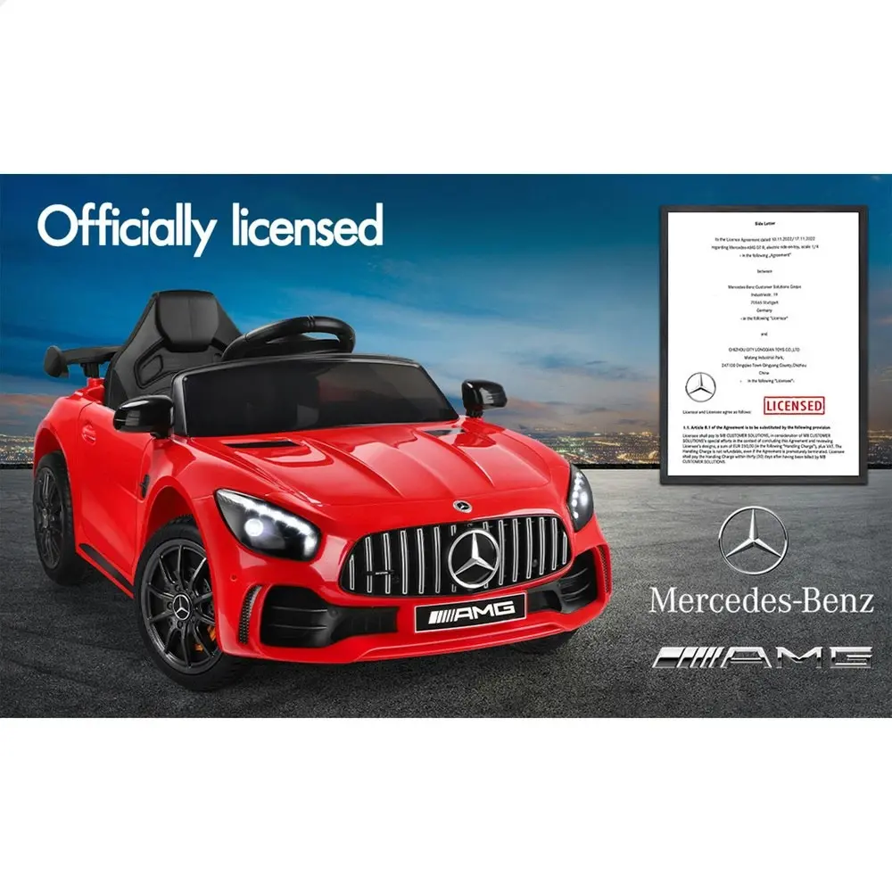 Alfordson Ride On Car Kids Mercedes-Benz AMG GT R Licensed Electric Motors Red