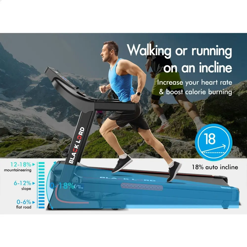 BLACK LORD Incline Electric Running Machine Treadmill