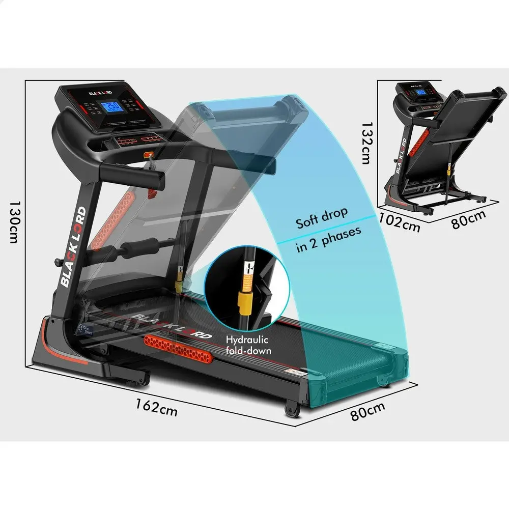 BLACK LORD Incline Electric Running Machine Treadmill