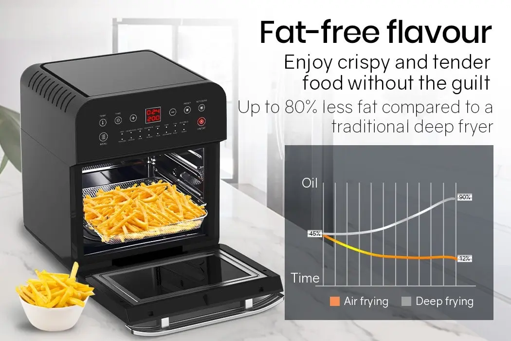 EuroChef 16L Air Fryer Electric Digital Airfryer Rotisserie Dry Large Big Cooker