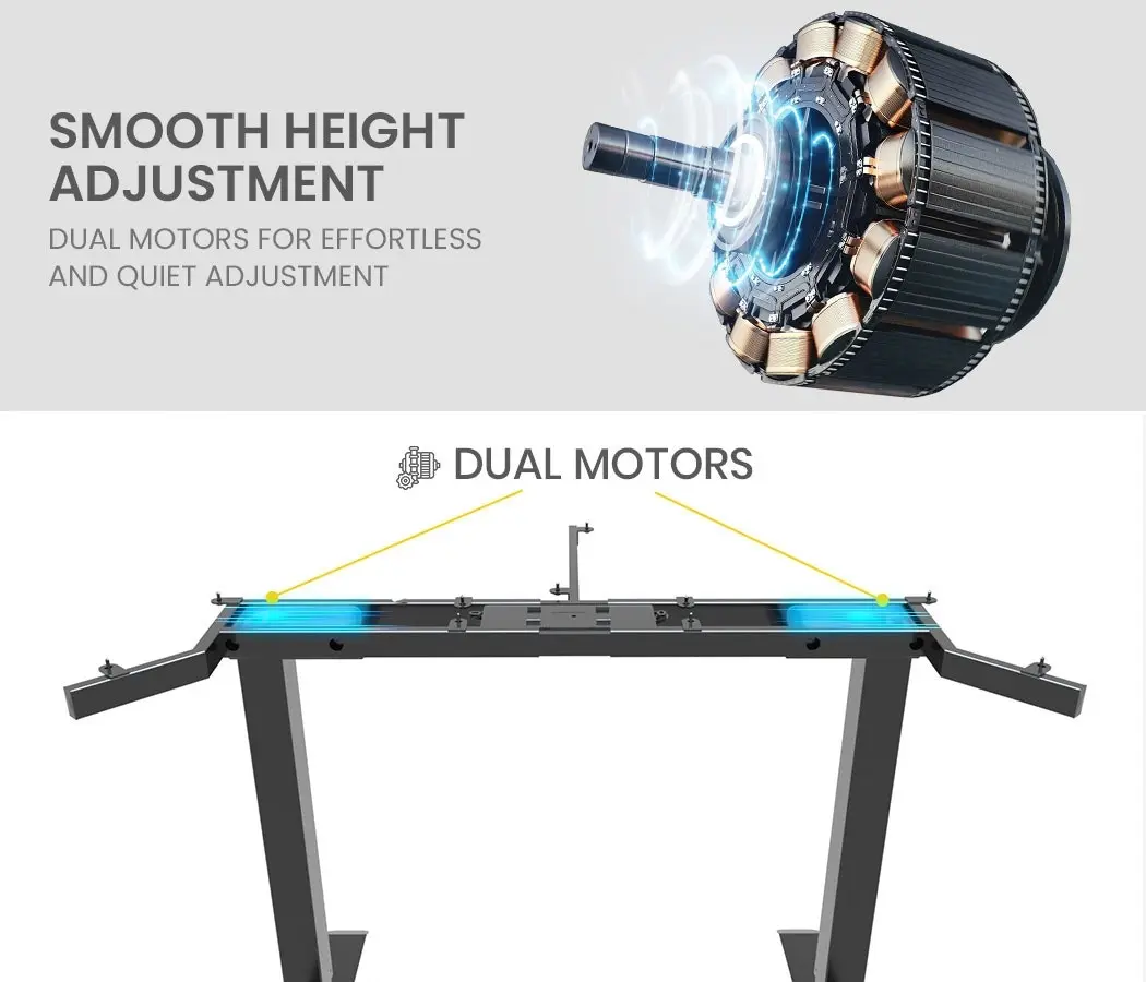 Fortia Corner Standing Desk, 980W x 980W x 480D, Dual Motor, 80kg Load, Sit to Stand Up Electric Height Adjustable, Black/Black Frame