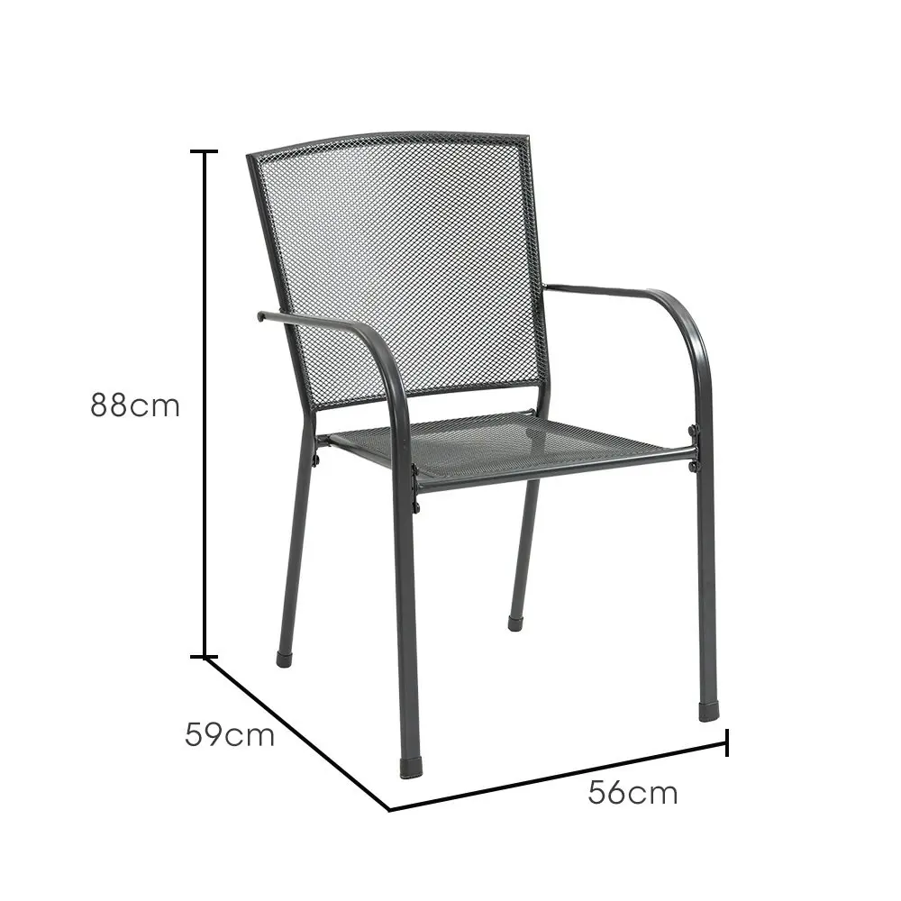 Fortia 6pc Outdoor Dining Chair Set, for Outside with E-coating