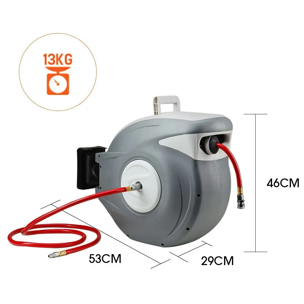 Unimac 30m Retractable Air Hose Reel Compressor Wall Mounted Auto Rewind