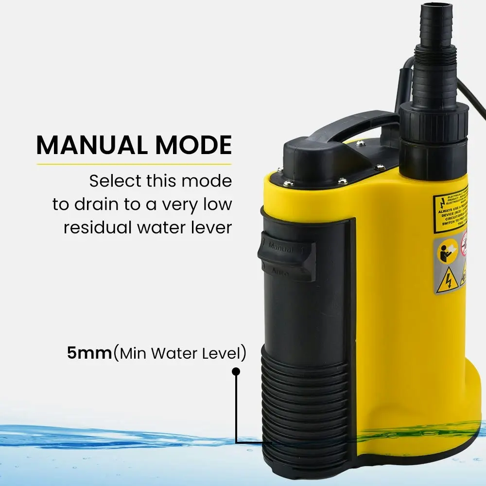 Protege Tight Access Clean/Grey Water Submersible Sump Pump, Integrated Float Switch