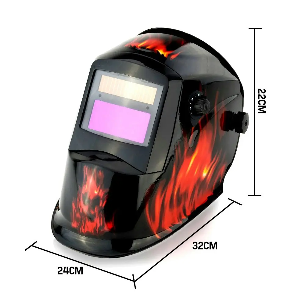 Rossi Solar Auto Darkening Welding Helmet Mask MIG/ARC/TIG Welder Machine - Flames