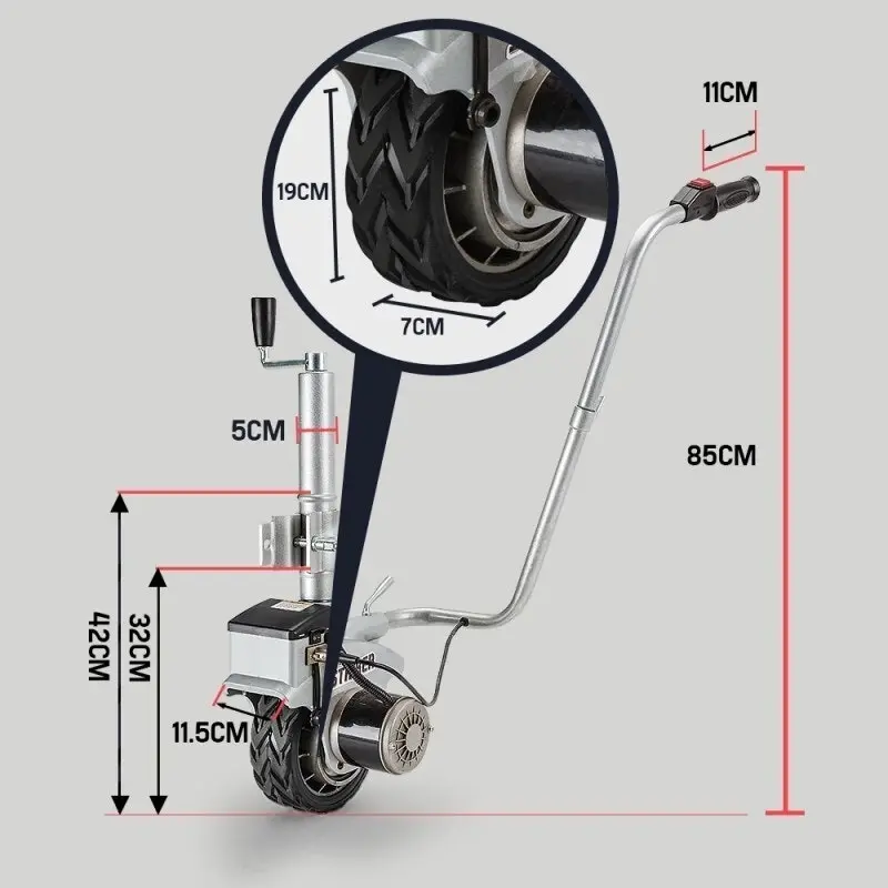 T-Rex Motorised Jockey Wheel Electric Power Mover 12V 350W Caravan Trailer Boat