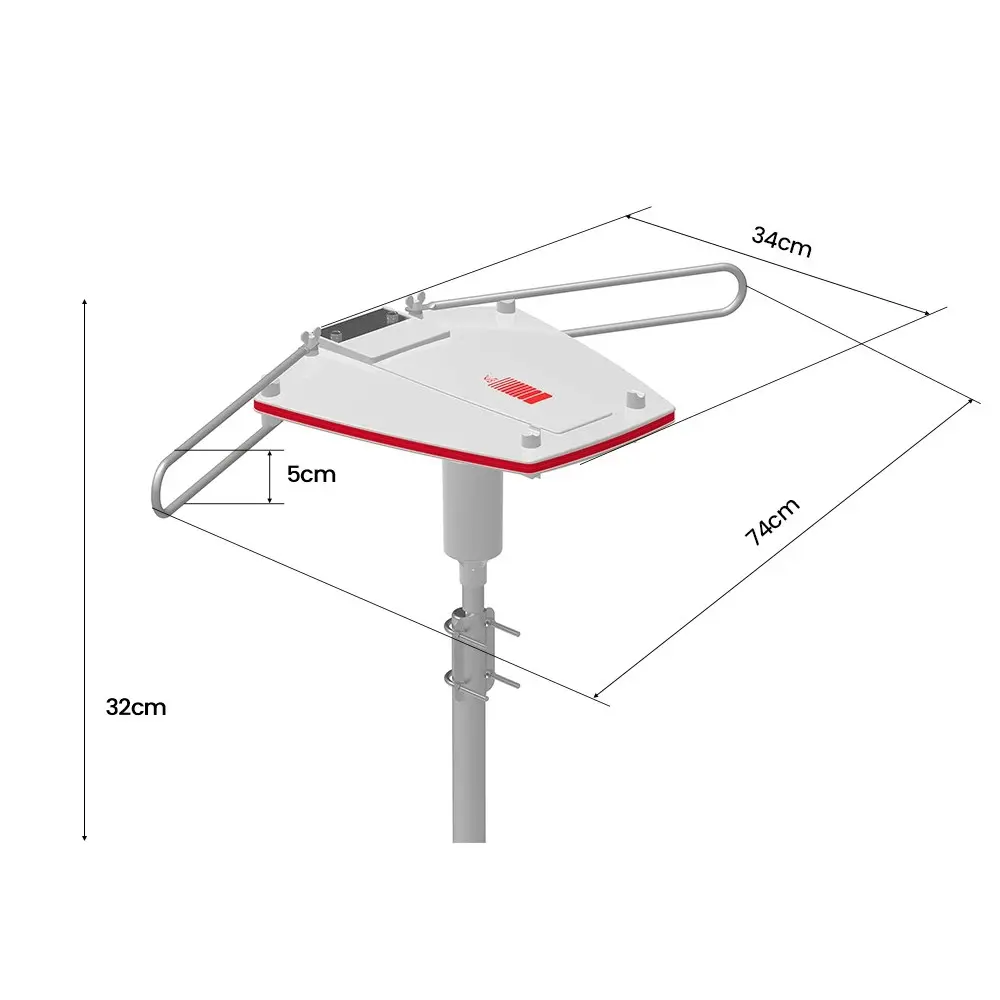 Simtech Rotating Digital Outdoor HD TV Antenna, with Signal Booster, Remote Control