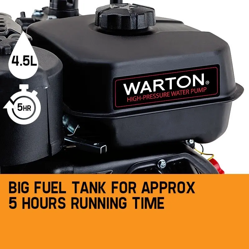 Warton 8HP Petrol High Pressure Water Transfer Pump Fire Fighting Pumps Irrigation 1.5 Inch 1 Inch