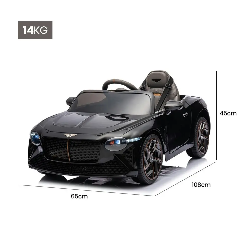 Licensed Bentley Bacalar Electric Ride On Toy Car for Kids, with Parental Remote Control, Black