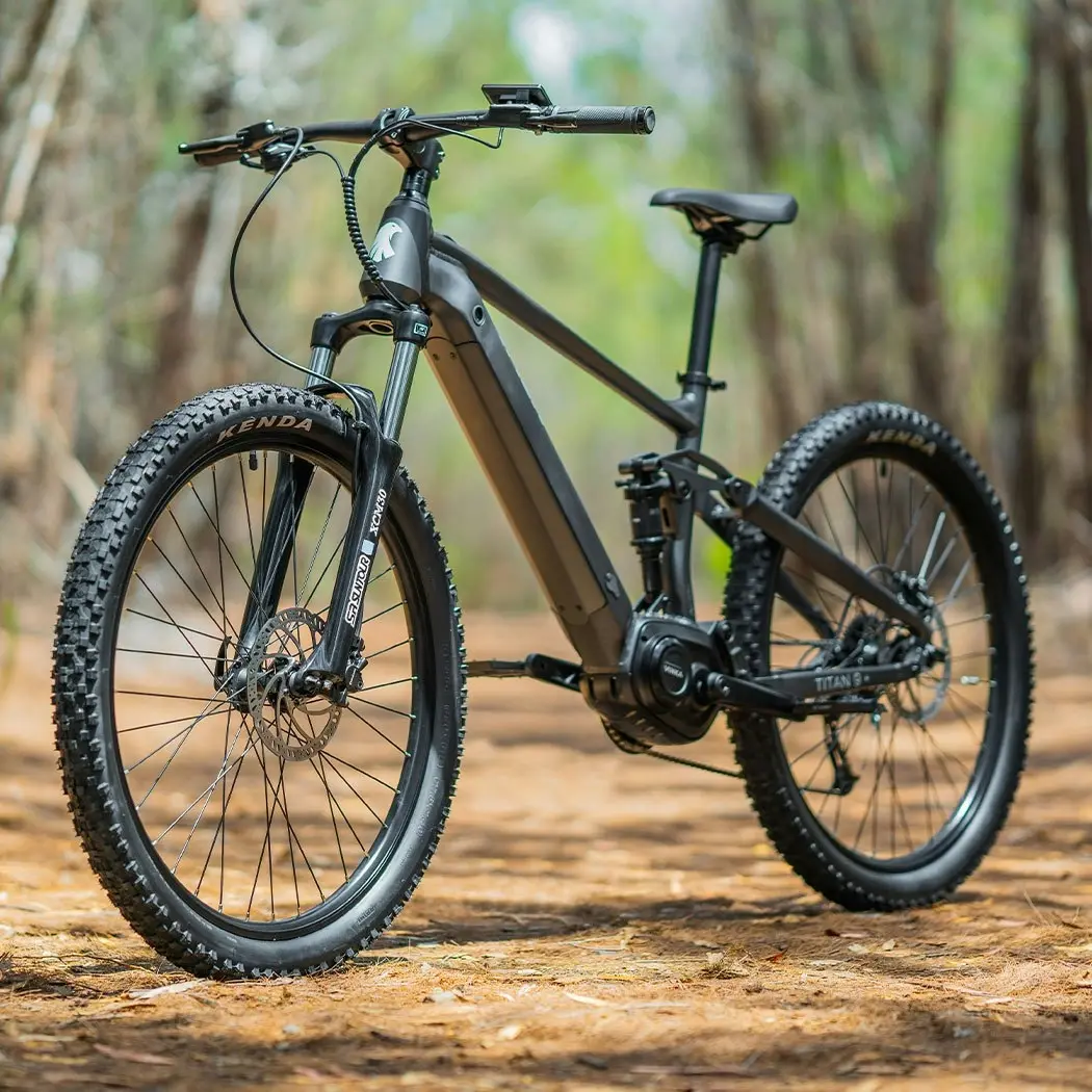 Valk Titan 9+ Electric Mid Drive Dual Suspension Mountain Bike eMTB, Large Frame, Dark Grey