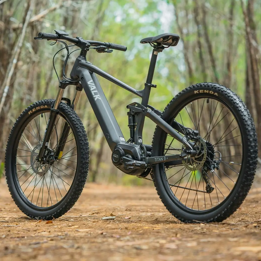 Valk Titan 9+ Electric Mid Drive Dual Suspension Mountain Bike eMTB, Large Frame, Dark Grey