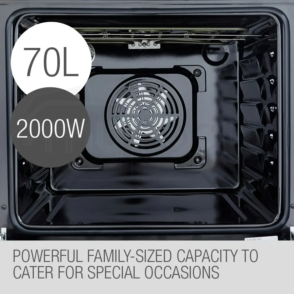 EuroChef 60cm Stainless Electric Wall Oven 8 Function Built-in Fan Forced Grill Touch Control