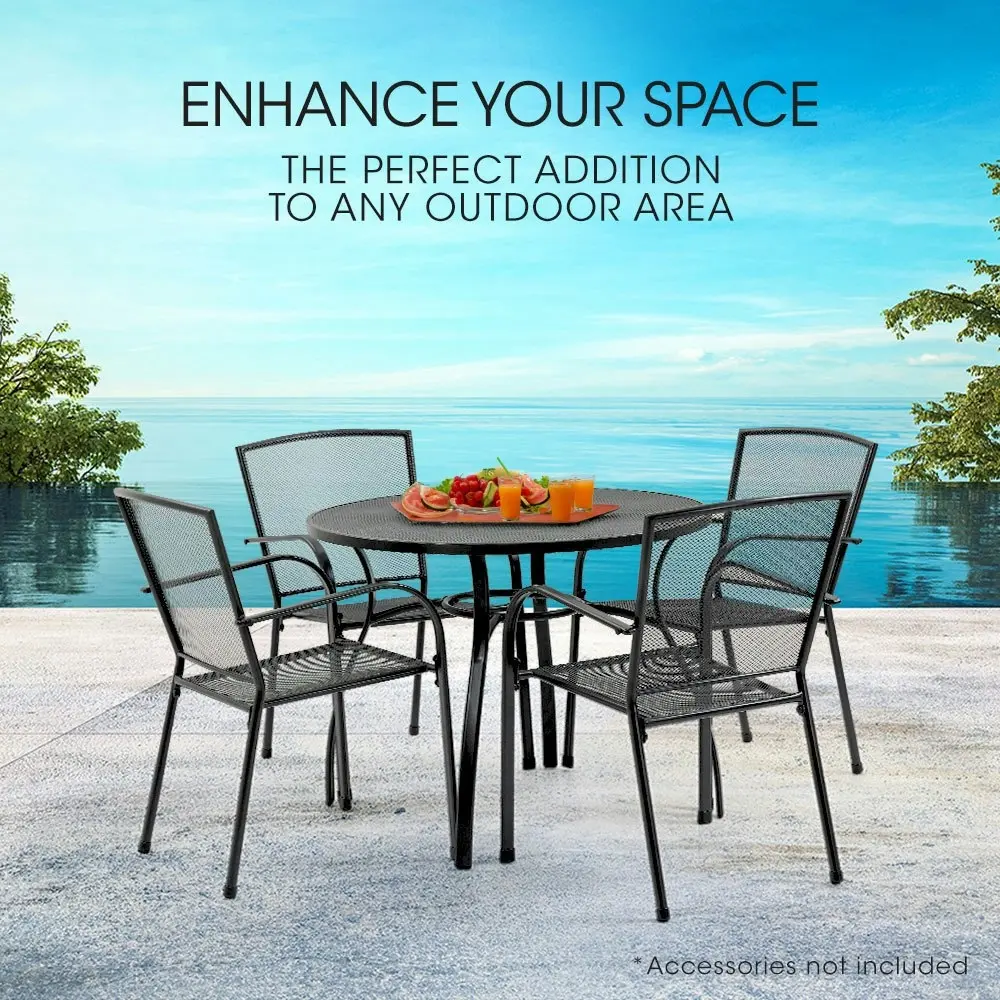 Fortia 5pc Outdoor Dining Furniture Set, Table and Chairs Setting for Outside with E-coating