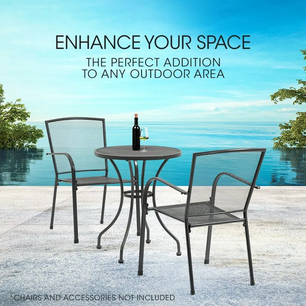 Fortia 60cm Outdoor Bistro Table, Round, Furniture for Outside with E-coating