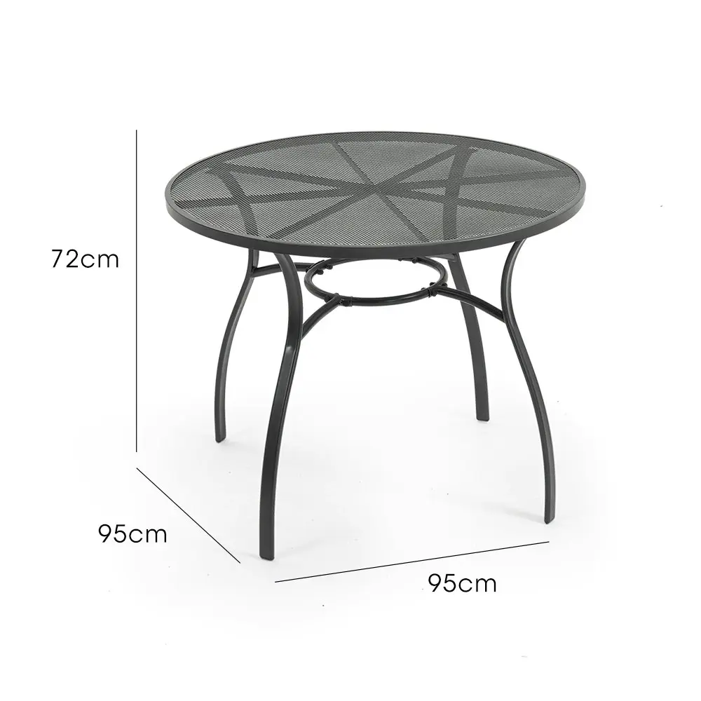 Fortia 95cm Outdoor Dining Table, Round, Furniture for Outside with E-coating