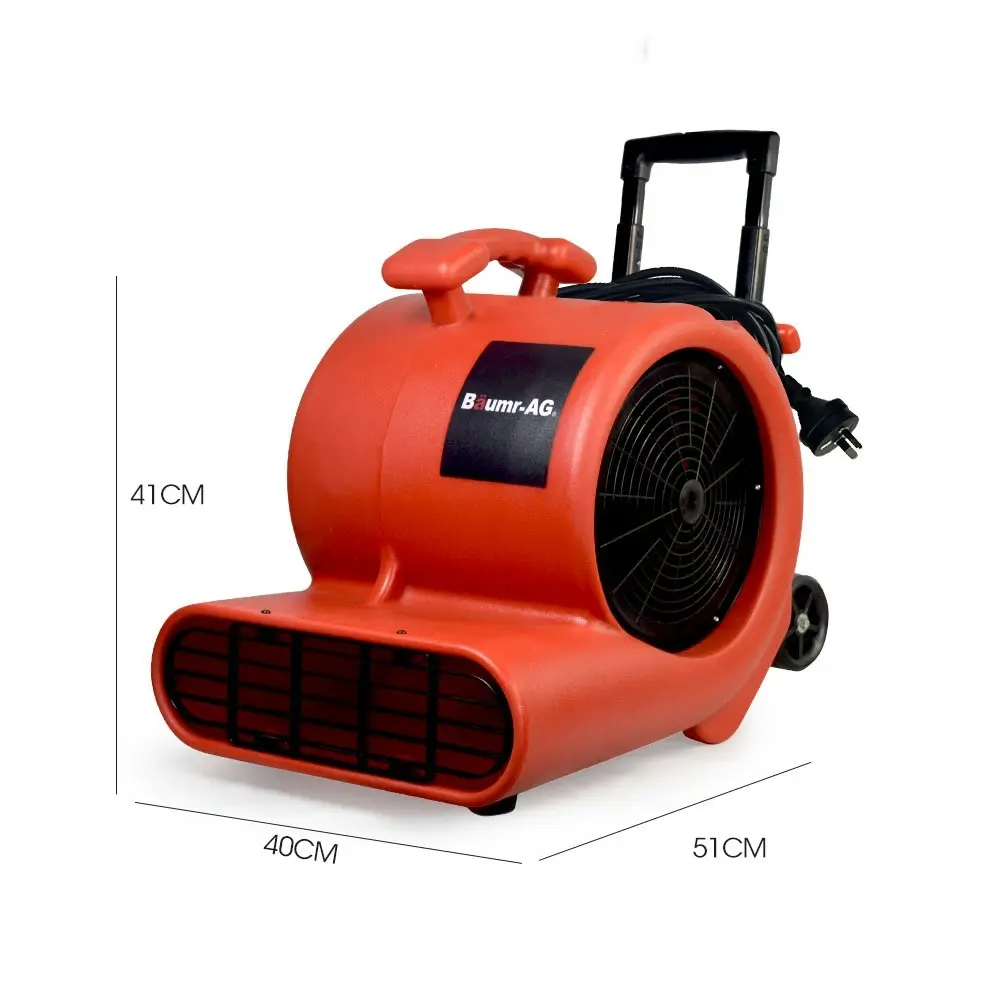 Baumr-AG Carpet Floor Dryer Air Mover Blower Fan, 3-Speed, 1400CFM, Commercial/Home, Telescopic Handle and Wheels