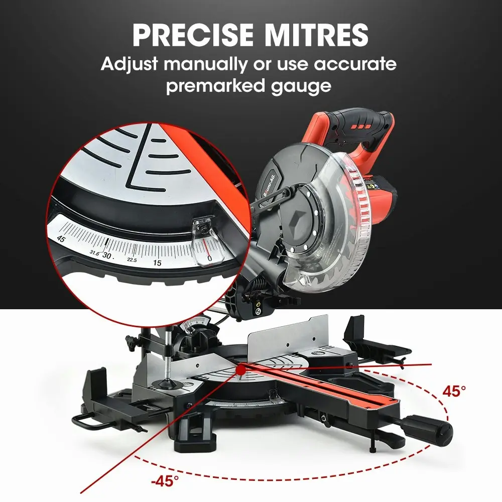 Baumr-AG 210mm Compound Mitre Saw Dual Bevel Sliding Drop Saws 1500W