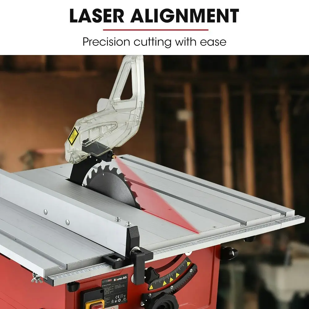 Baumr-AG 2000W 254mm Corded Table Saw with Stand, Extendable, Laser Guide