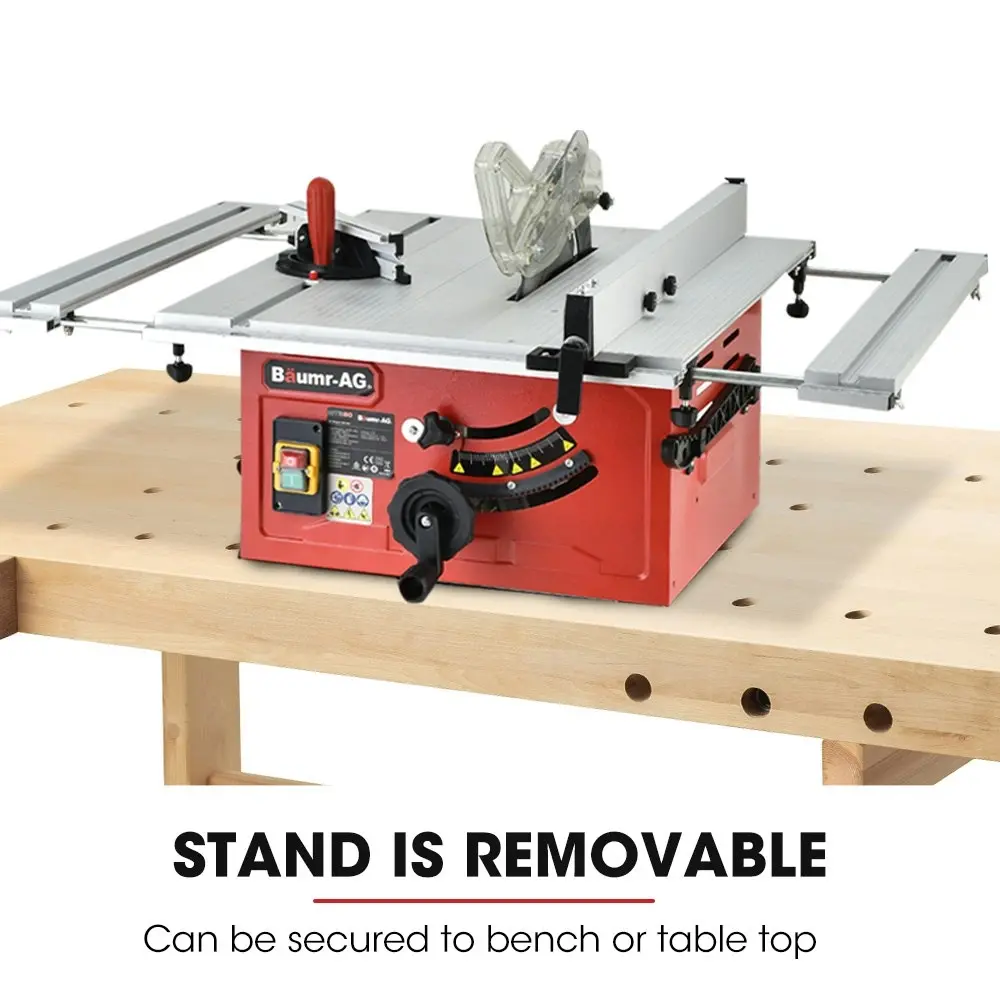 Baumr-AG 2000W 254mm Corded Table Saw with Stand, Extendable, Laser Guide