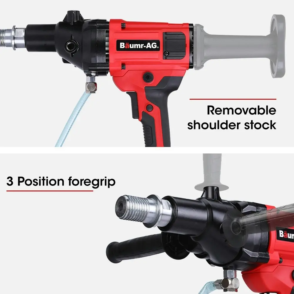 Baumr-AG 1800W 120mm Handheld Core Drill & 76mm Diamond Drill Bit Combo, for Concrete Coring Hole Drilling