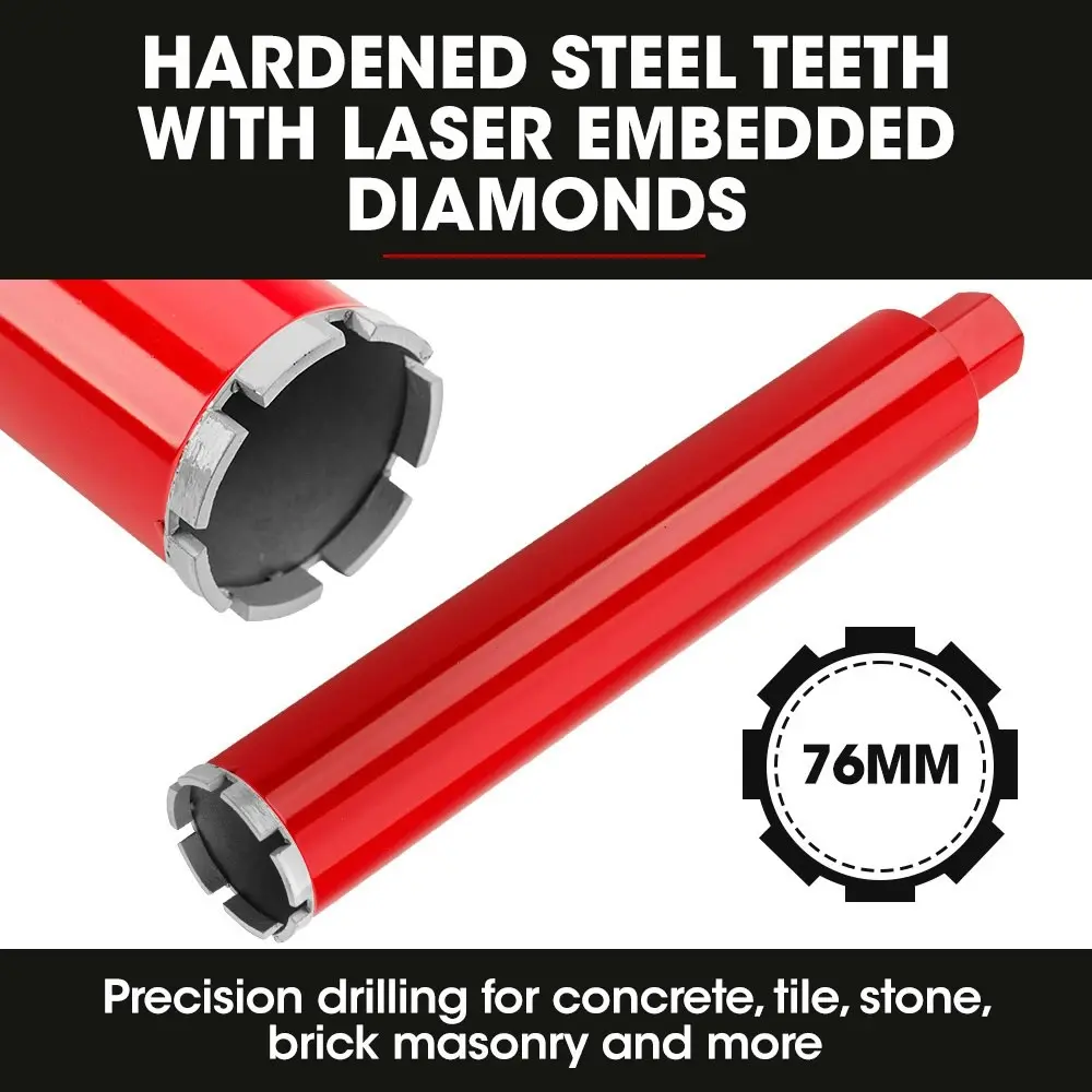 Baumr-AG 1800W 120mm Handheld Core Drill & 76mm Diamond Drill Bit Combo, for Concrete Coring Hole Drilling