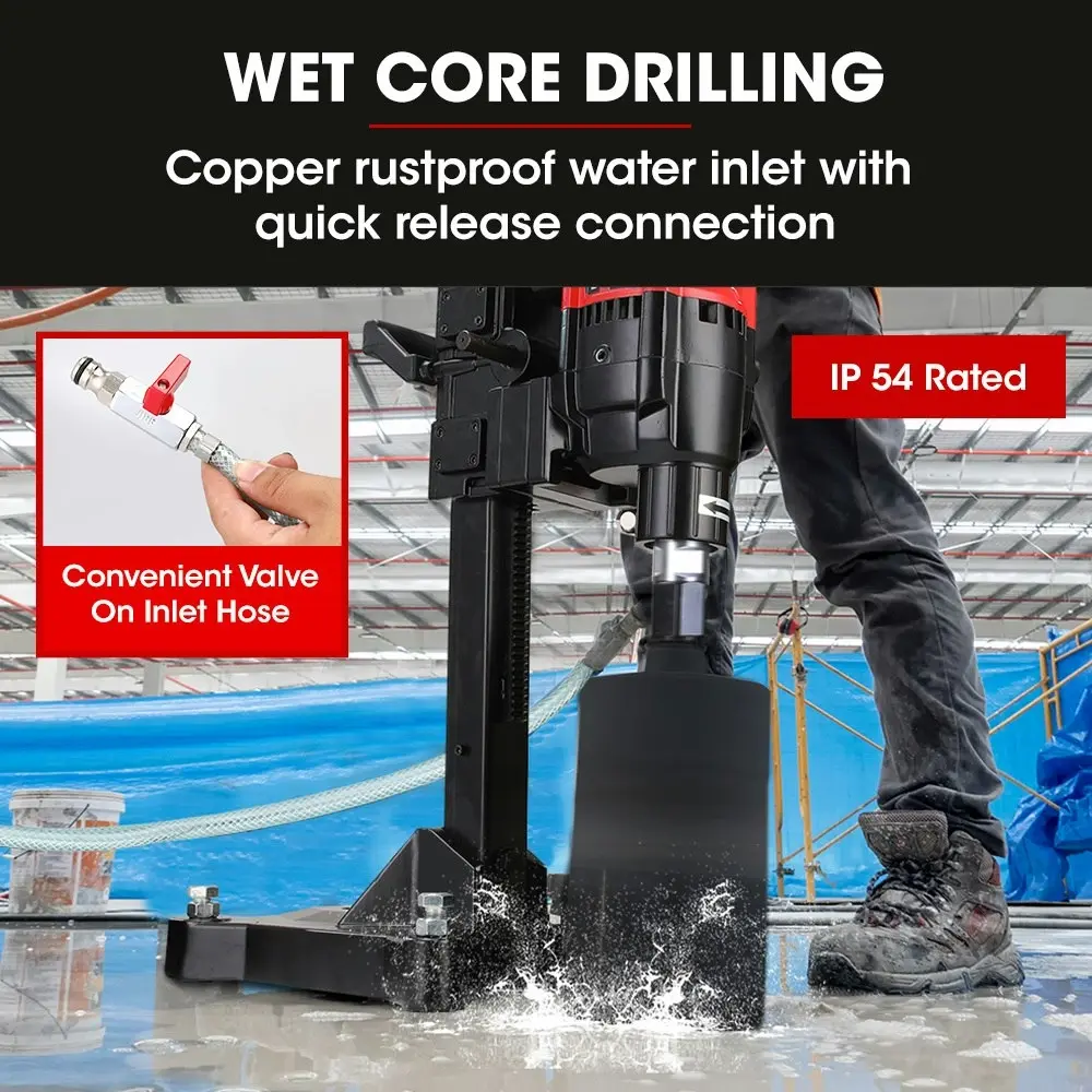 Baumr-AG 3200W 280mm Vertical Stand Core Drill & 202mm Drill Bit Combo, for Demolition Concrete Coring Hole Drilling