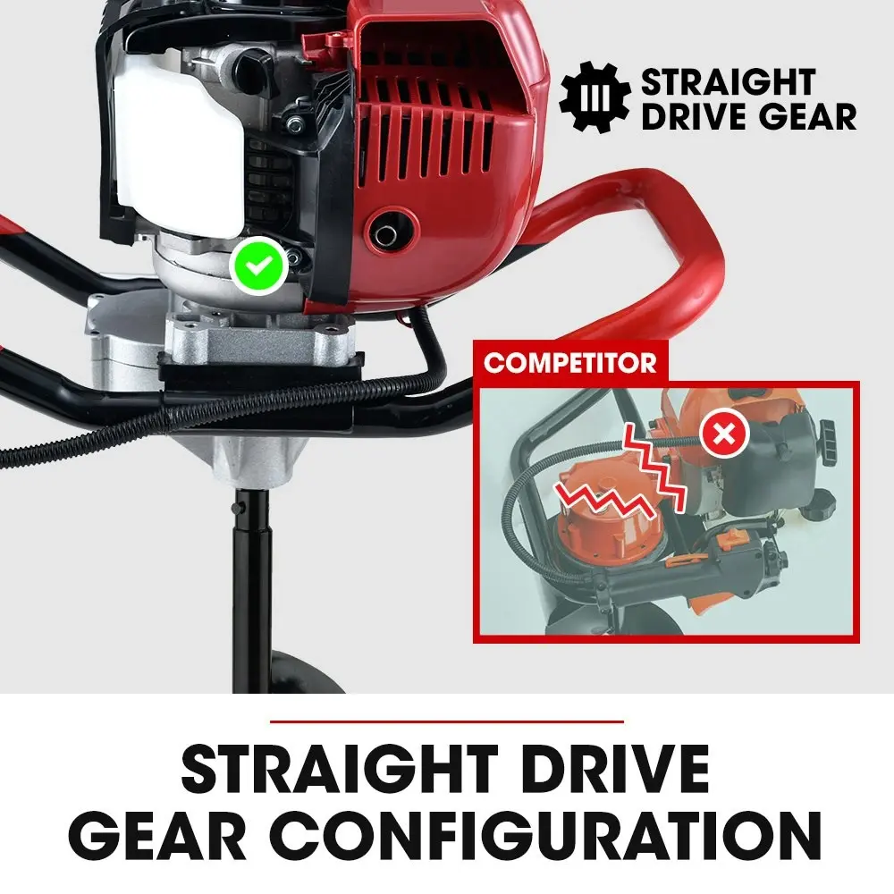 Baumr-AG BPX-1400 38cc 4-Stroke Petrol Post Hole Digger, 150mm Auger w/ 600mm Extension Shaft