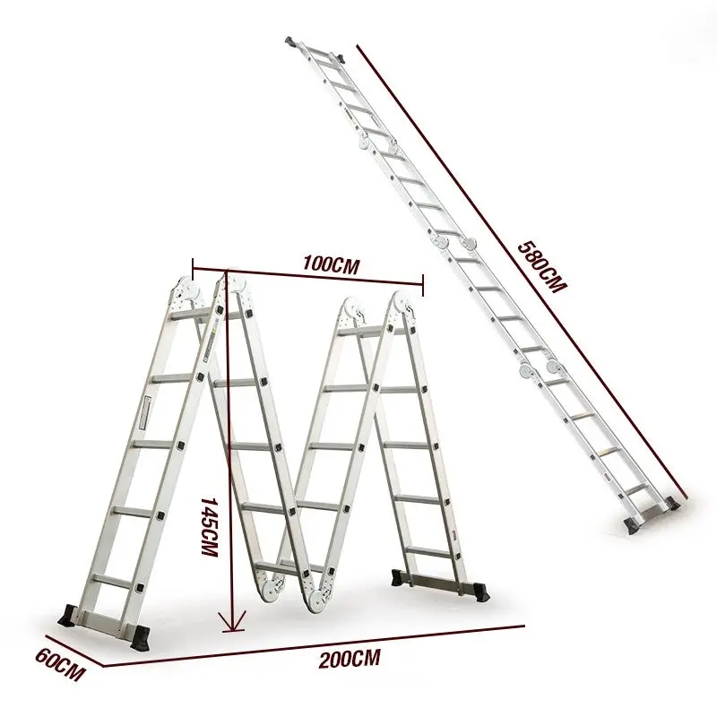 Bullet 5.8m Ladder Multipurpose Aluminium Extension Portable Folding Adjustable Step