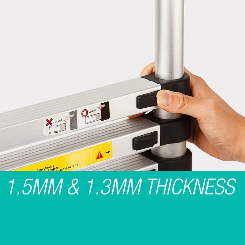 Bullet 2m Telescopic Ladder Portable Extension Aluminium Foldable Telescoping Extendable Steps