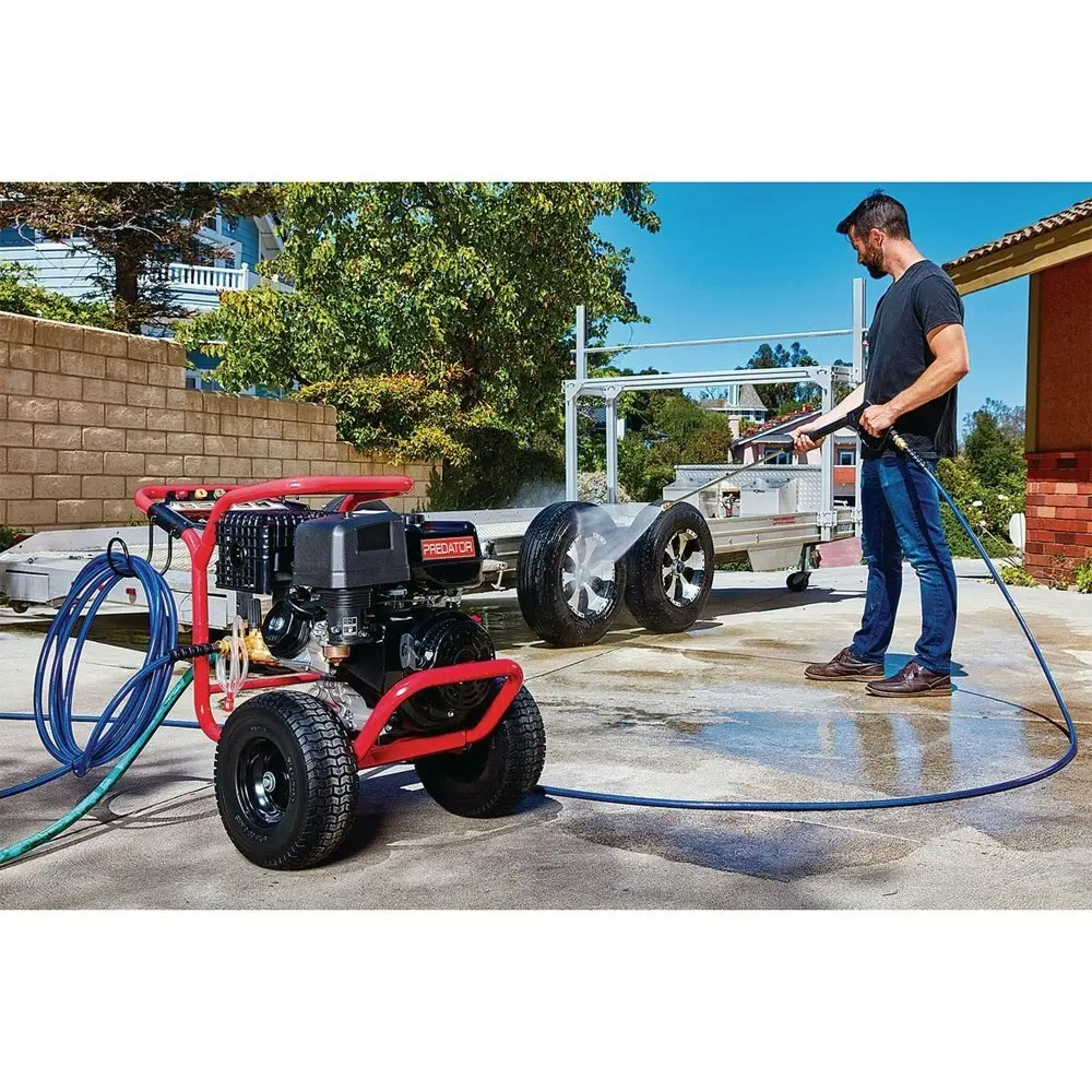 Jet-USA Commercial High Pressure Washer, 4400PSI 420cc 13HP, Italian AR Pump, Petrol Powered Water Cleaner w/ 15m Hose