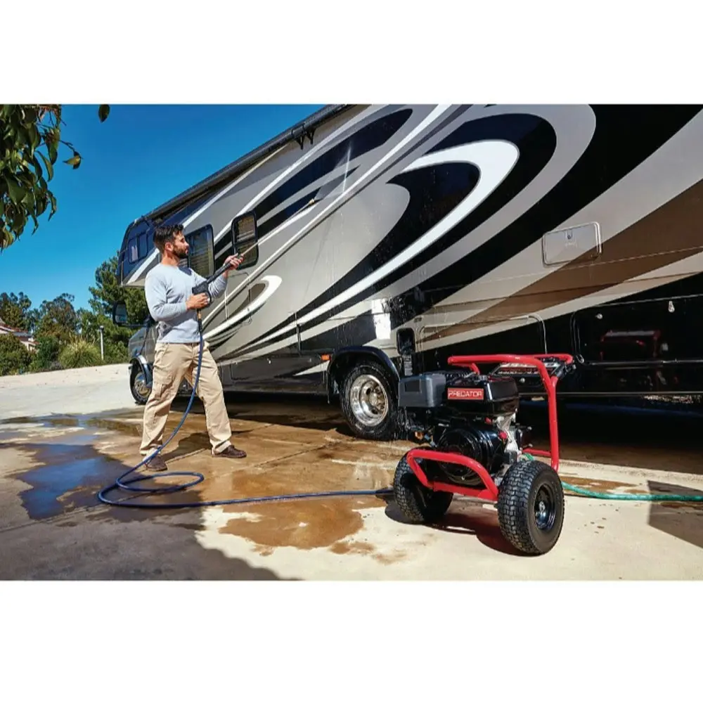 Jet-USA Commercial High Pressure Washer, 4400PSI 420cc 13HP, Italian AR Pump, Petrol Powered Water Cleaner w/ 15m Hose