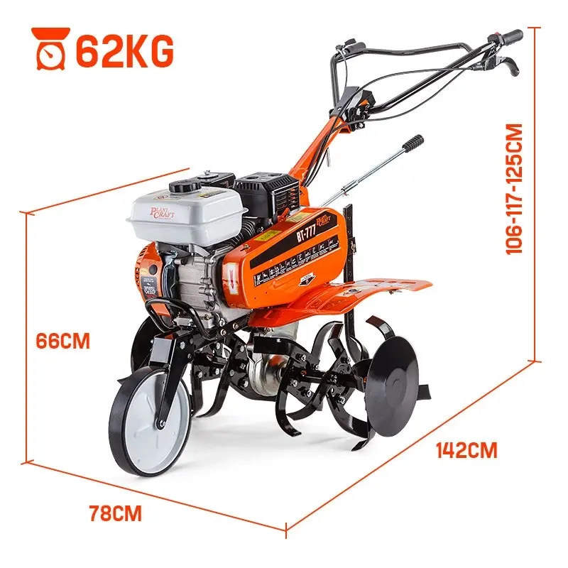 PlantCraft 208CC 7.0HP Garden Cultivator Tiller Petrol Plough Self-Propelled Rotary Rototiller