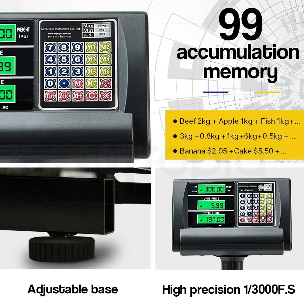 Mitsukota 300KG Electronic Digital Platform Scales Postal Market Shop Scale