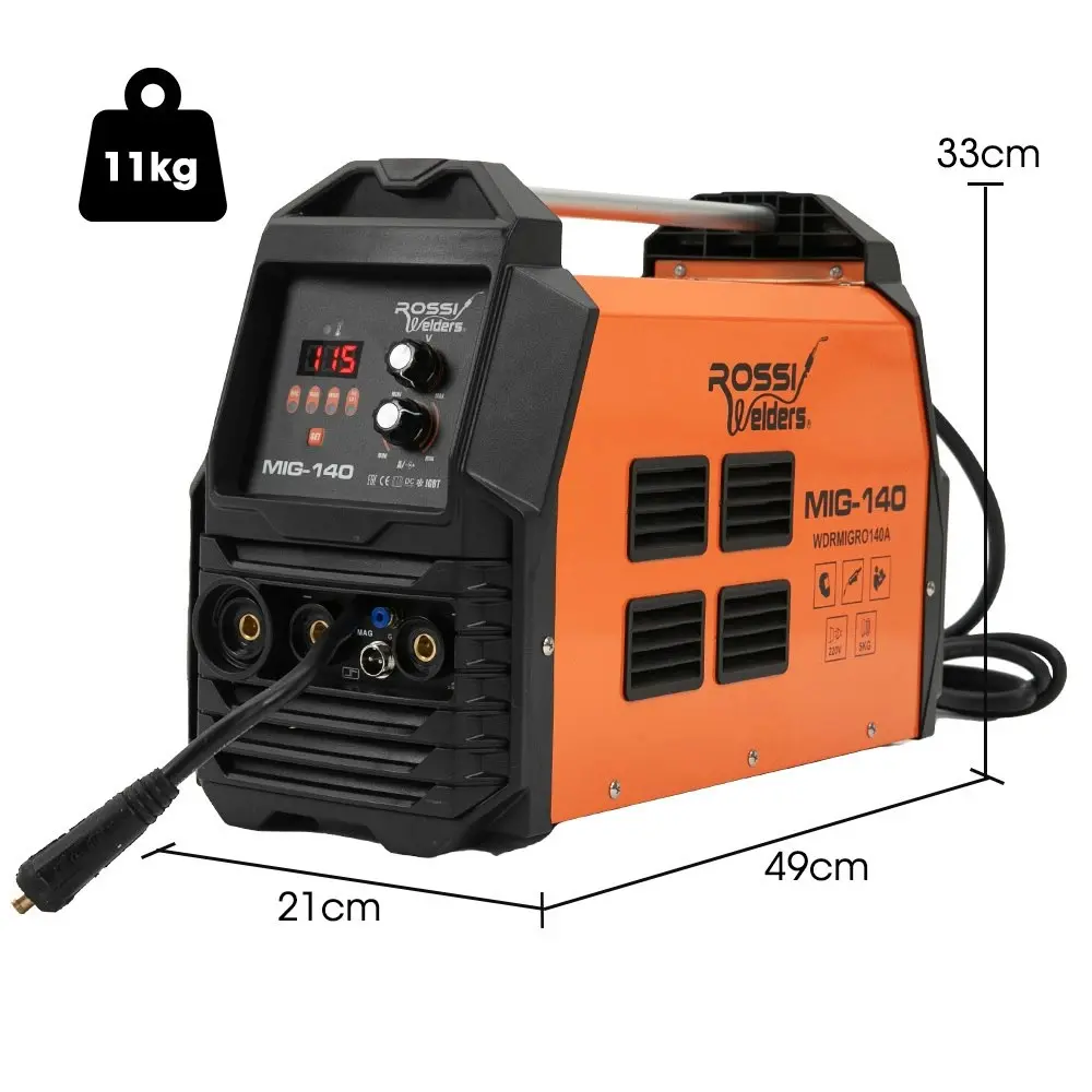 Rossi 140A MIG/MAG/MMA/ARC/TIG Multi-Purpose Welder MIG-140, Flux/Solid Wire/CO2 Or Argon Gas