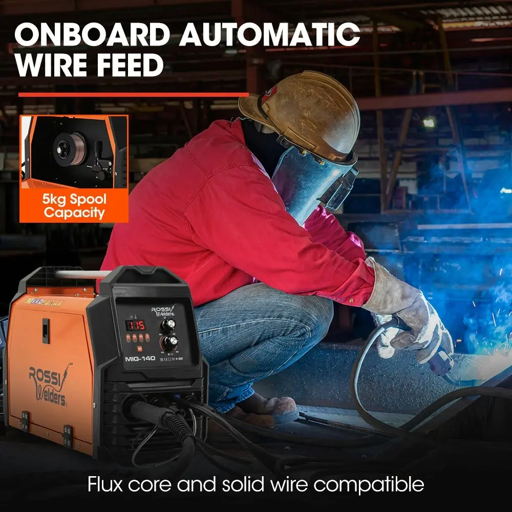 Rossi 140A MIG/MAG/MMA/ARC/TIG Multi-Purpose Welder MIG-140, Flux/Solid Wire/CO2 Or Argon Gas