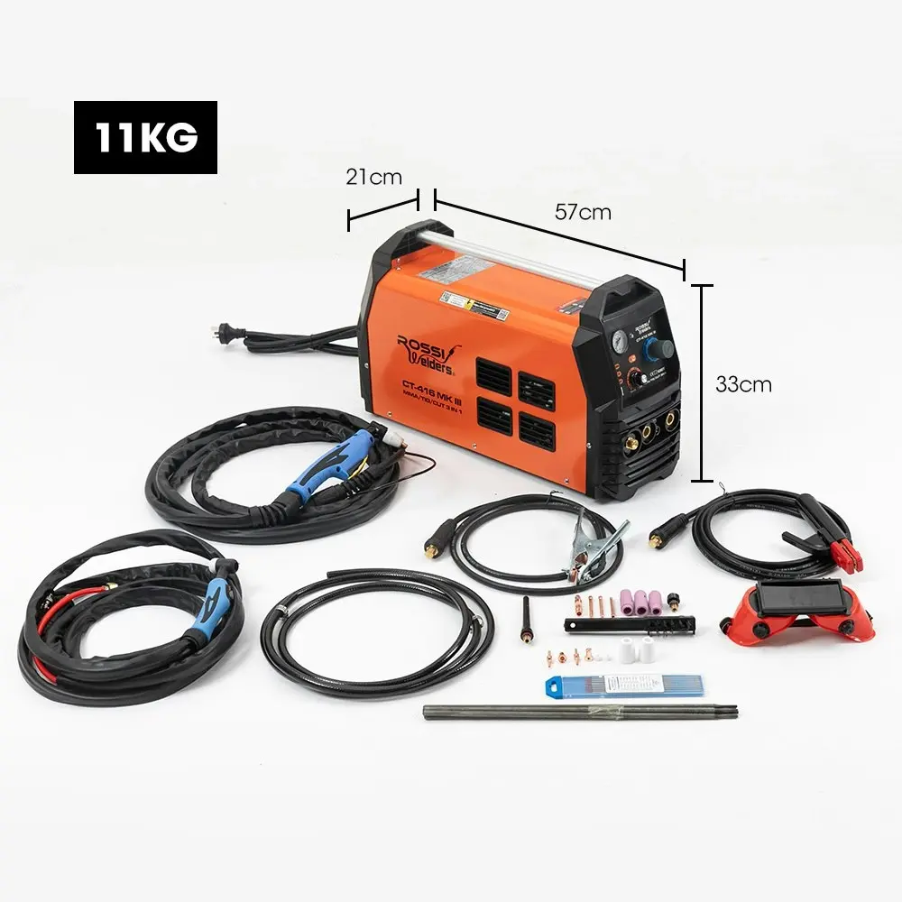 Rossi Portable Inverter Welder Plasma Cutter, 3in1 Multi-function Cut/MMA/TIG Welding Machine, 15A Plug