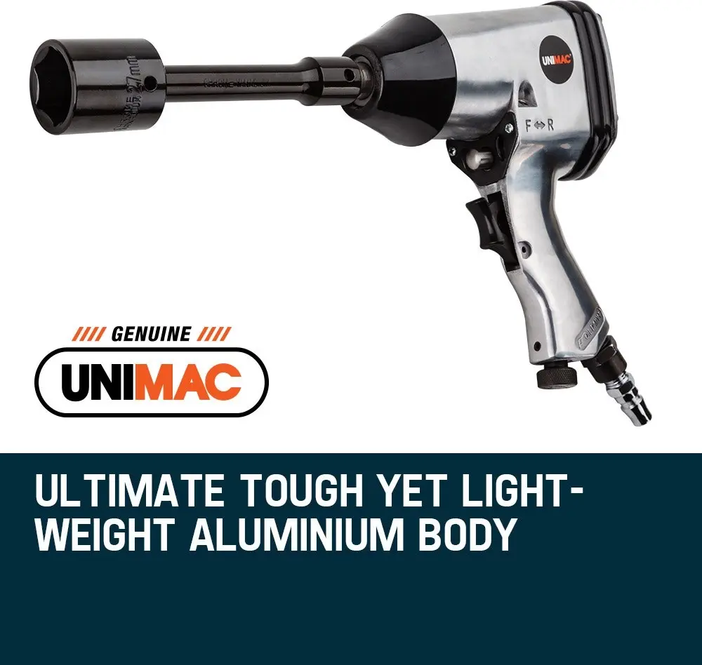 Unimac Air Impact Wrench Kit 17pc 1/2 Inch Rattle Gun Set Socket Pneumatic Metric