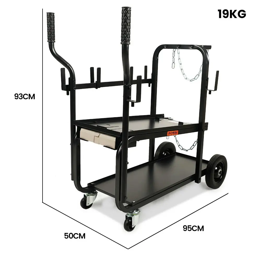 Rossi Heavy-Duty 160kg Capacity Welding Cart Trolley, with Consumables Case