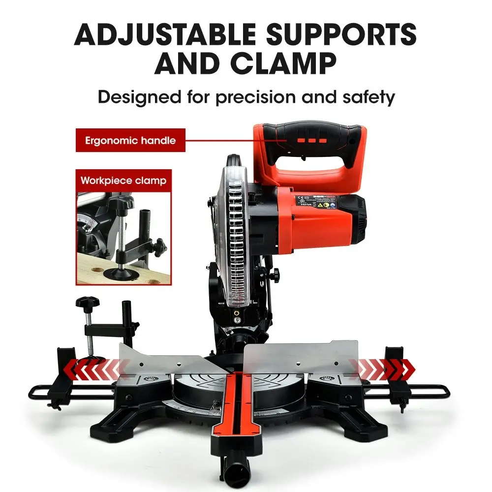 Baumr-AG 210mm Sliding Compound Mitre Drop Saw and Adjustable Stand Combo