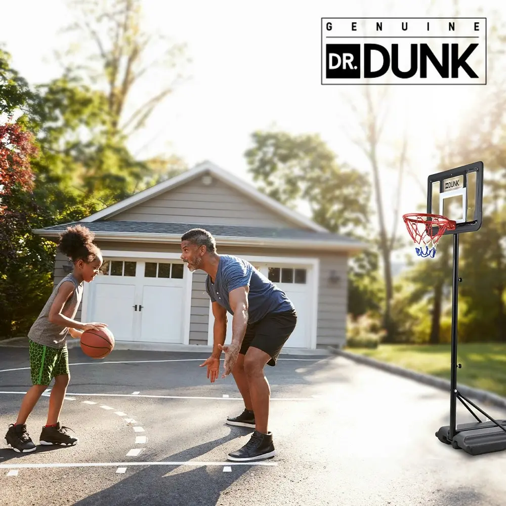 Dr. Dunk Portable Kids Basketball Hoop Stand System, 1.15m to 1.60m Height Adjustable