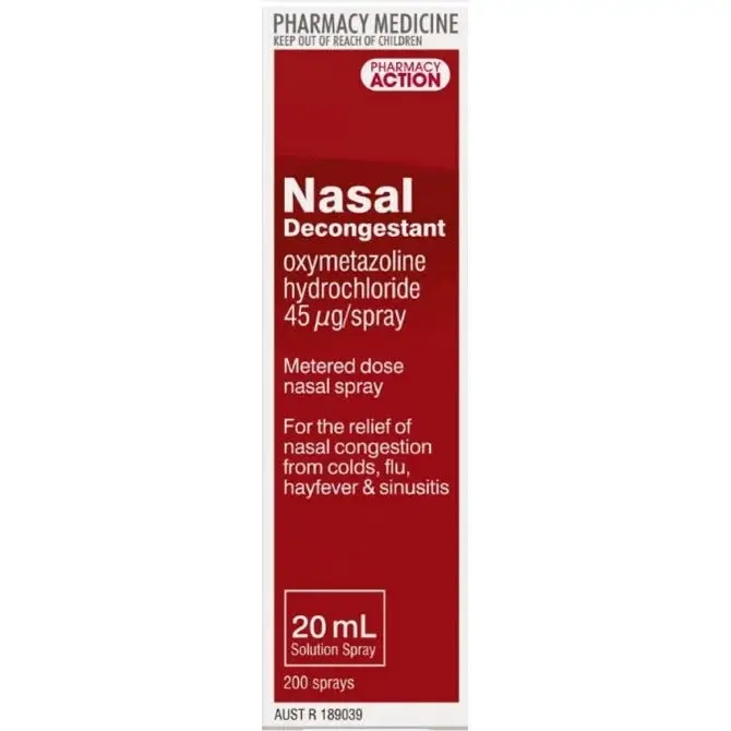 Pharmacy Action Nasal Decongestant Spray 20ml (Generic for Sudafed Nasal Decongestant)