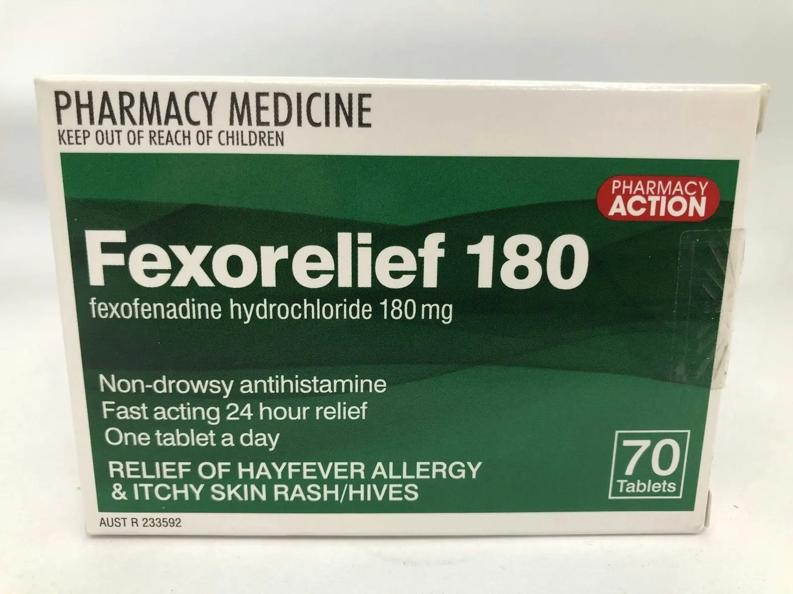 Pharmacy Action Fexorelief 180mg 70 Tabs (Generic for TELFAST)