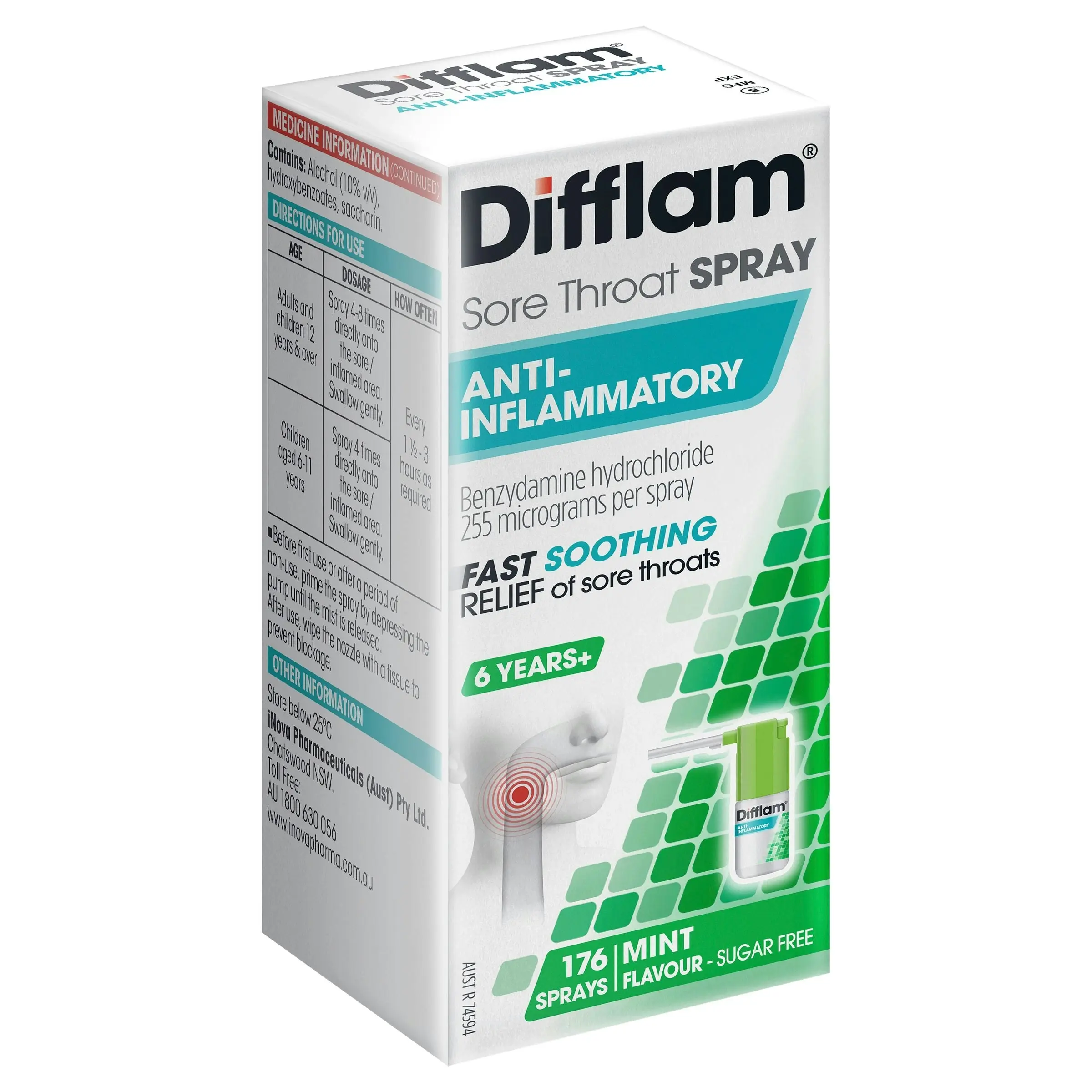 Difflam Sore Throat Spray 176 Sprays 30ml