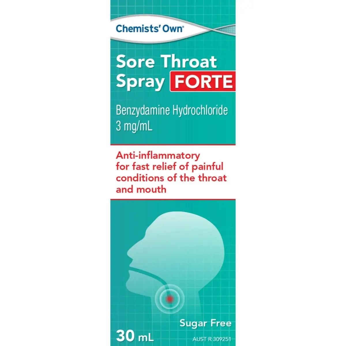 Chemists' Own Sore Throat Spray Forte 30ml (Similar to Difflam)